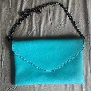 Jcrew turquoise envelope clutch shoulder bag